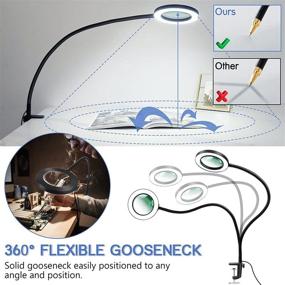 img 1 attached to 🔍 Lancosc 5X Magnifying Glass with Light and Stand: Flexible Gooseneck, Stepless Dimmable LED Magnifier Light for Reading, Crafts, Sewing, Painting