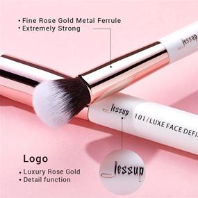 img 1 attached to 💄 Jessup Brand 15Pcs Pearl White/Rose Gold Professional Makeup Brushes Set - Enhance your Beauty with Superior Brush Tool Kit T222