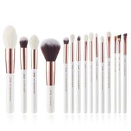 💄 jessup brand 15pcs pearl white/rose gold professional makeup brushes set - enhance your beauty with superior brush tool kit t222 logo