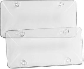 img 4 attached to Улучшите видимость с помощью накладок для номерных знаков ZELEMO Transparent 2-Pack, защитите и защитите свои передние и задние номерные знаки.