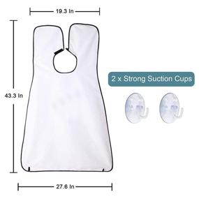 img 3 attached to 🧔 White Beard Bib Beard Apron: Catch Beard Hair Efficiently! Waterproof & Non-Stick Grooming Cloth with Suction Cups - Perfect Gift for Men