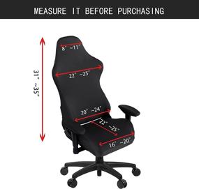 img 3 attached to 🪑 Stretchable & Washable Gaming Chair Covers by SARAFLORA – Perfect Slipcovers for Armchair, Swivel Chair, Gaming Chair, Computer Boss Chair (Black, X-Large)