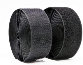 img 4 attached to 🔗 Vkey 50mm(2-inch) Wide 5 Meters Sew-On Hook and Loop Fastener Tape Strips - Nylon Fabric, Non-Adhesive Backing, Black