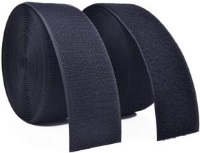 img 1 attached to 🔗 Vkey 50mm(2-inch) Wide 5 Meters Sew-On Hook and Loop Fastener Tape Strips - Nylon Fabric, Non-Adhesive Backing, Black