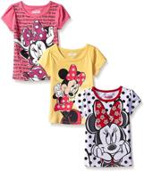 adorable disney girls' 3 pack minnie mouse t-shirts: perfect for little minnie fans! logo