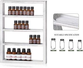 img 1 attached to 4 Tier Wall Mounted Essential Oil Rack Holder – Wooden Display Shelves for Wall – Solid Wood – Nail Polish Organizer – Storage Shelf in Grayish White