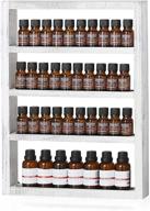 4 tier wall mounted essential oil rack holder – wooden display shelves for wall – solid wood – nail polish organizer – storage shelf in grayish white logo