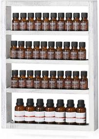 img 4 attached to 4 Tier Wall Mounted Essential Oil Rack Holder – Wooden Display Shelves for Wall – Solid Wood – Nail Polish Organizer – Storage Shelf in Grayish White