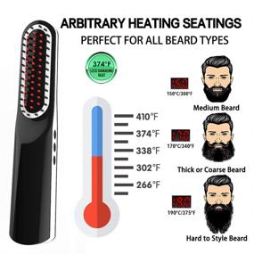 img 1 attached to 🔌 Cordless Beard Straightener Comb with Auto Shut Off - Perfect for Travel, Home, and Dating