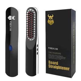 img 4 attached to 🔌 Cordless Beard Straightener Comb with Auto Shut Off - Perfect for Travel, Home, and Dating