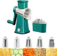 🧀 kitchen rotary cheese grater with handle - carniway vegetable shredder, 5 in 1 stainless steel cheese graters for food, handheld rotating slicer for garlic, fruits, nutmeg, potato logo