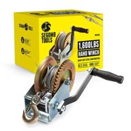 segomo tools hw1600: heavy-duty 1600 lbs manual hand winch with two-way ratchet, 32.2ft long wire logo