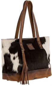 img 2 attached to 👜 Multicolored Women's Western Classic Cowhide Tote Handbag by STS Ranchwear