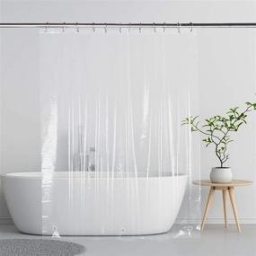 img 4 attached to Premium 8G PEVA Heavy Duty Shower Curtain Liner - Waterproof & Clear - 72 x 78 Inches for Bathroom & Hotel