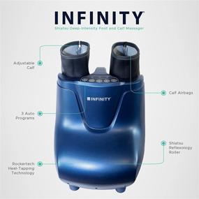 img 3 attached to 👣 Infinity Shiatsu Deep Intensity Foot and Calf Massager with Adjustable Calf Strap, Heat, Air Pressure, Auto Programs, Tapping, and Massage Rollers for Feet - Intense Deep Tissue Massage