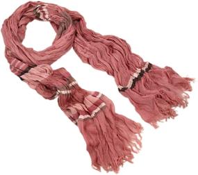 img 2 attached to 🧣 Brown Multi Striped Scarf: Elevate Your Style with Premium Women's Accessories