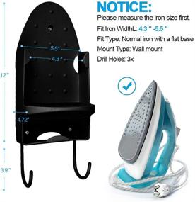 img 3 attached to 🔌 Optimized Ironing Board Hanger Wall Mount Electric Iron Holder Rack - for Max 5 inch Width - Black