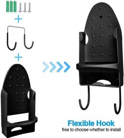 img 1 attached to 🔌 Optimized Ironing Board Hanger Wall Mount Electric Iron Holder Rack - for Max 5 inch Width - Black
