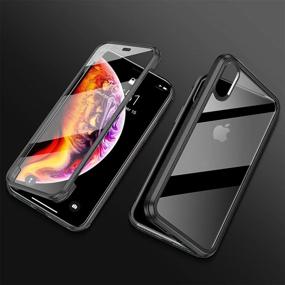 img 1 attached to iPhone Xs Max Case Full Body Rugged with Built-in Tempered Glass Screen Protector, Heavy Duty Protective Cover for iPhone Xs Max, Black - Slim Fit & Shockproof Design