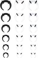 📿 jstyle 18 piece acrylic pincher tapers septum ring - c shape buffalo stretcher expander with black o-rings for stretching pierced nose, ear, and cartilage from 14g to 4g logo