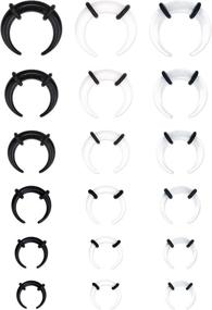 img 4 attached to 📿 Jstyle 18 Piece Acrylic Pincher Tapers Septum Ring - C Shape Buffalo Stretcher Expander with Black O-Rings for Stretching Pierced Nose, Ear, and Cartilage from 14G to 4G