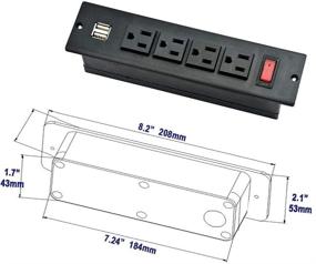 img 2 attached to 💡 Удобная врезная розетка для питания с выключателем: 4 розетки + 2 USB-хаба + 2 винта (4AC&2USB)