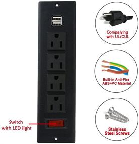 img 3 attached to 💡 Удобная врезная розетка для питания с выключателем: 4 розетки + 2 USB-хаба + 2 винта (4AC&2USB)