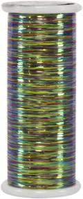 img 2 attached to Превосходные нитки: блестящая металлическая нить для вышивки, стежки и декоративного шитья, Глиттер #114 Радуга (разноцветная), 400 ярдов