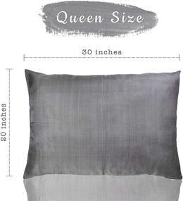 img 4 attached to 🌙 Hannah Silk - 2 Pack of 100% Pure Mulberry Silk Pillowcases. Hair & Complexion Care. Standard Size (20x26). Envelope Closure. Color: Grey.