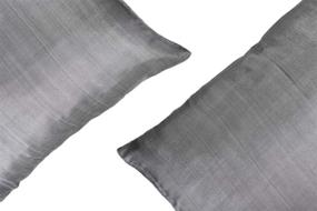 img 3 attached to 🌙 Hannah Silk - 2 Pack of 100% Pure Mulberry Silk Pillowcases. Hair & Complexion Care. Standard Size (20x26). Envelope Closure. Color: Grey.