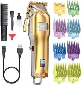img 4 attached to 💇 Cordless Rechargeable Hair Clippers: Professional Men's Hair Cutting Kit for the Whole Family