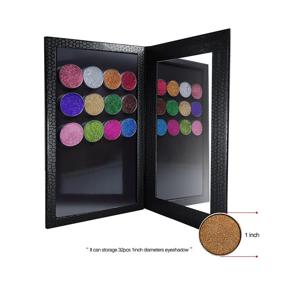 img 3 attached to Allwon Magnetic Palette for Eyeshadow, Lipstick, Blush, and Powder Makeup - Empty Palette with Shatterproof Mirror (Black)