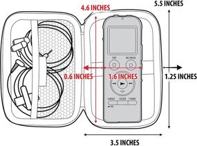 img 2 attached to 🎙️ Оптимизированная защита для цифрового диктофона - тонкий чехол с жесткой внешней оболочкой, ремешок на запястье, внутренний карман для лекций (черный)