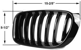 img 1 attached to 2014-2018 BMW X3 X4 Front Kidney Grille Gloss Black ABS Single Slat - SNA SNA F25 Grille 2-pc Set