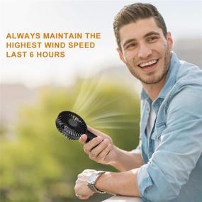 img 1 attached to 🌬️ Portable Handheld Fan, 4000mAh Battery Powered Mini Fan, Extended 6-15 Hours Working Time for Outdoor Activities, Ideal Summer Gifts for Men and Women