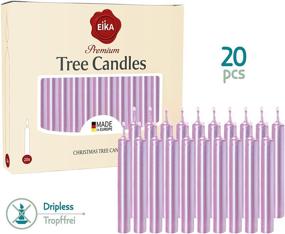 img 3 attached to Eika Premium Christmas Tree Candles - Set of 20 Traditional Christmas Wax Candles for Pyramids, Carousels &amp; Chimes - Made in Europe - Lilac Metallic - Enhance Your Holiday Decor