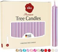 eika premium christmas tree candles - set of 20 traditional christmas wax candles for pyramids, carousels &amp; chimes - made in europe - lilac metallic - enhance your holiday decor logo