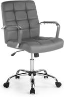 🪑 enhanced seo: edgemod grey vegan leather manchester office chair logo