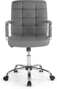 img 3 attached to 🪑 Enhanced SEO: EdgeMod Grey Vegan Leather Manchester Office Chair