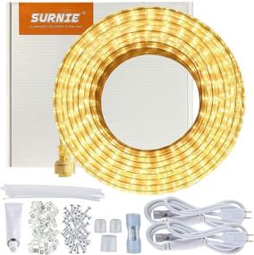 img 4 attached to 🔆 SURNIE LED Rope Lights - 50ft Waterproof Warm White Outdoor Lighting for Deck, Patio, Christmas, Camping Decor