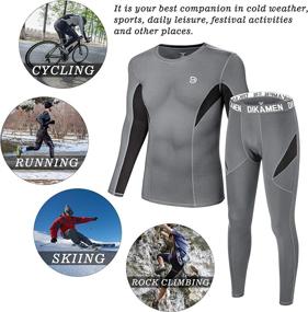 img 3 attached to 🔥 DIKAMEN Men's Performance Fleece Lined Thermal Underwear Set - Tactical Sports Shapewear for Enhanced Comfort