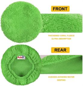 img 2 attached to 🧽 eFuncar Car Windshield Cleaning Tool Bonnets - 6 Pack, 5” Thickened Green Coral Fleece Replacement Pads for Windshield Cleaner Wand - Effective Car Window Glass Cleaner Bonnets