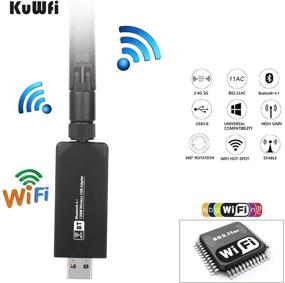 img 3 attached to 🔌 KuWFi Dual Band Bluetooth 4.1 WiFi USB Adapter: High-Speed 1200Mbps 5GHz WiFi, USB 3.0 LAN, Powerful Antenna - Compatible with Windows Linux Systems