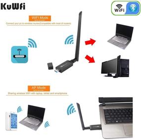 img 1 attached to 🔌 KuWFi Dual Band Bluetooth 4.1 WiFi USB Adapter: High-Speed 1200Mbps 5GHz WiFi, USB 3.0 LAN, Powerful Antenna - Compatible with Windows Linux Systems