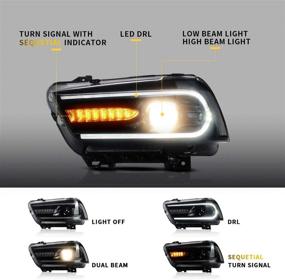 img 3 attached to VLAND Projector LED Headlights for Dodge Charger 2011-2014 - Dual Beam Lens, Sequential Turn Signals, DRL Bars - YAA-CHR-0288-H (Not Compatible with 2012 Dodge Charger SE) - Driver & Passenger Sides