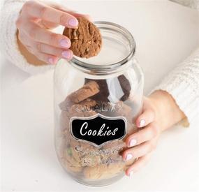 img 2 attached to 🍪 Round Glass Canister Jars with Airtight Lids - Perfect for Cookies, Candies & Cereal | Includes Chalkboard Labels and Chalk | 1/2 Gallon Size (Set of 2) | Clear