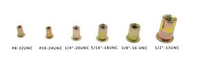 img 3 attached to 🔩 HVAZI Mixed Zinc Plated Carbon Steel Rivet Nut Assortment Kit - #8-32UNC, #10-24UNC, 1/4"-20UNC, 5/16"-18UNC, 3/8"-16UNC, 1/2"-13UNC - Threaded Flat Head Insert Nutsert - Rivet Nut Set