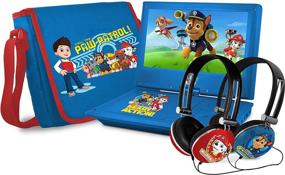 img 4 attached to 📀 Portable DVD Player with 9-Inch Swivel Screen, Travel Bag, 2 Sets of Headphones - Nickelodeon's Paw Patrol Theme, Blue (Model NK9388PW)