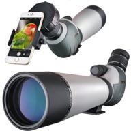 🔭 high definition 20-60x80 spotting scope with dual focusing zoom for hunting, archery, bird watching – waterproof, bak4 fully multi coated, 45 degree angled eyepiece – includes smartphone adapter logo