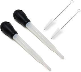 img 4 attached to Turkey Baster Set 2 Pack with Cleaning Brush - Syringe Baster for Cooking - 11.5 inch Baster with Measurements - Perfect for BBQ Grill, Baking, Kitchen Cooking - (2 Pack)